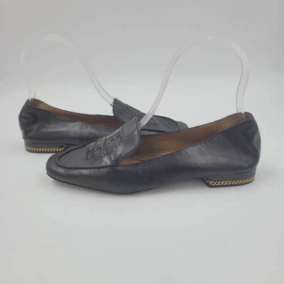 SOLD Tory Burch Women's Perfect Black Ruby Leather Loafer Size 5.5 - Picture 2 of 12